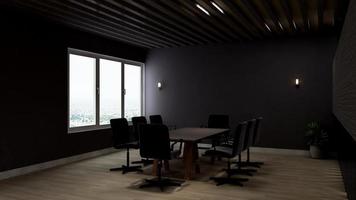 3D render office workspace modern meeting room mockup photo