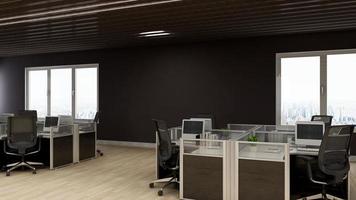 3D Render Realistic Office Workspace Modern Minimalist mockup photo