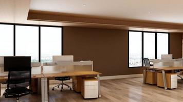 3D Render Realistic Office Workspace Modern Minimalist mockup photo