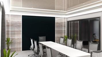 Diseño de interiores de oficina de renderizado 3d - sala de reuniones ejecutiva foto