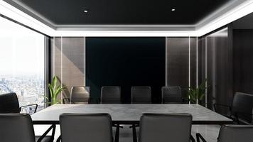 3D render office workspace modern meeting room mockup photo