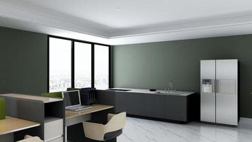 3d render office kitchen interior design photo