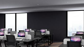 3D Render Realistic Office Workspace Modern Minimalist mockup photo