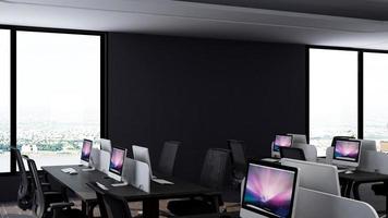 3D Render Realistic Office Workspace Modern Minimalist mockup photo