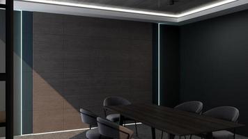 3D render office workspace modern meeting room mockup photo