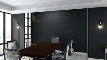 3D render office workspace modern meeting room mockup photo