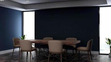 3D render office workspace modern meeting room mockup photo