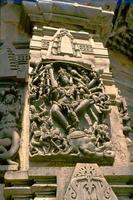 Hindu Goddess Durga set to demolish buffalo demon, Channakeshava Temple, Belur, Karnataka, India, Asia
