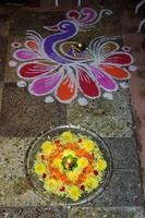 Flower and Rangoli Decoration photo