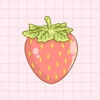 strawberry cartoon style vector illustration