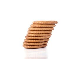 front and back Cracker cookies isolated on white photo