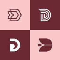 letter D logo with modern, feminine, and unique specifications vector
