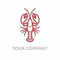 Vector Logo Illustration Lobster Simple Mascot Style