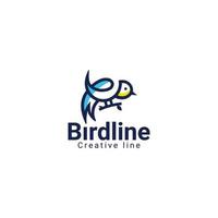 bird logo vector icon template monoline color line art outline