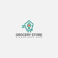 grocery store logo online shopping logo icon simple and modern