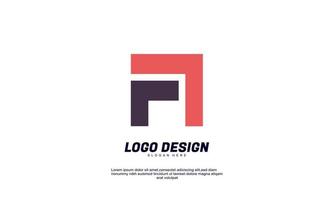 stock abstract creative idea logo for corporate finance business and building colorful design template vector