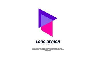 creative modern business icon design shape element with company building template best for brand identity vector