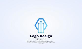 vector triangle techno abstract logo design template