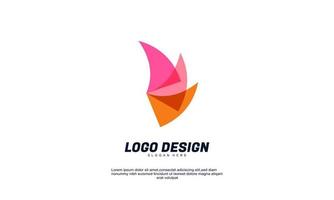 creative company logo icon design modern digital style motion flow vector transparent color