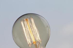 vintage light bulb with copy space as creative concept photo