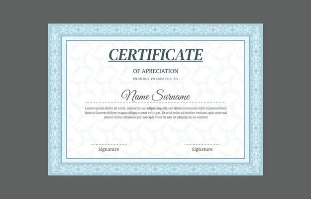 Certificate Template of Hand Drawn Ornamental Border