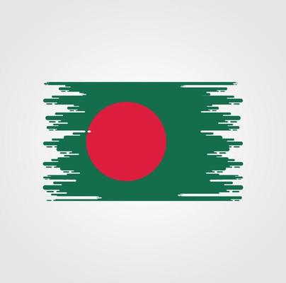 Bangladesh Flag With Watercolor Brush style design