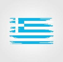Greece Flag With Watercolor Brush style design vector