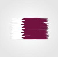 bandera de qatar con estilo de pincel vector