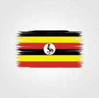 Uganda Flag with brush style vector