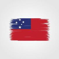 Samoa Flag with brush style vector