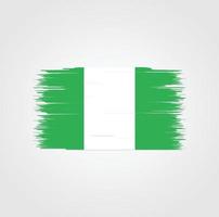 bandera de nigeria con estilo de pincel vector