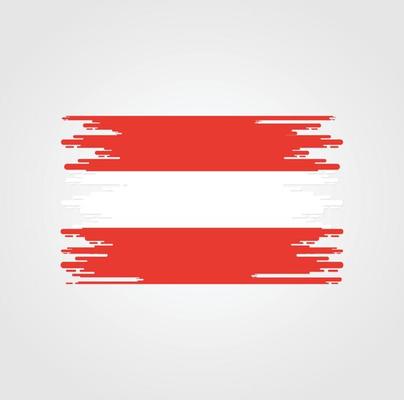 Austria Flag With Watercolor Brush style design