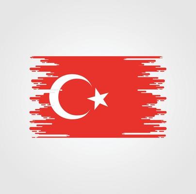 Turkey Flag With Watercolor Brush style design