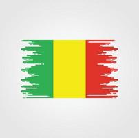 Mali Flag With Watercolor Brush style design vector