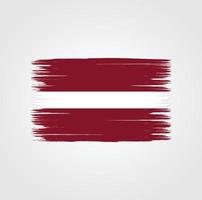 Flag of Latvia with brush style vector