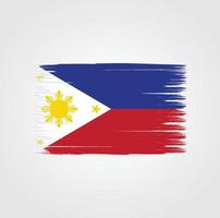 bandera de filipinas con estilo de pincel vector