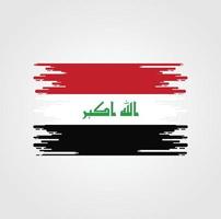 bandera de irak con diseño de estilo de pincel de acuarela vector