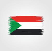 Sudan Flag with brush style vector