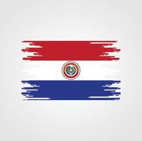 bandera de paraguay con diseño de estilo de pincel de acuarela vector