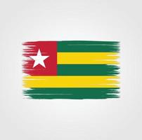 Flag of Togo with brush style vector