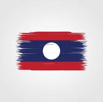 bandera de laos con estilo de pincel vector