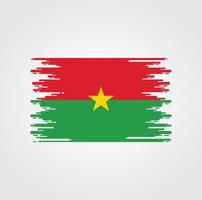 bandera de burkina faso con diseño de estilo de pincel de acuarela vector