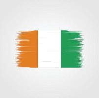 Cote Dlvoire Flag with brush style vector