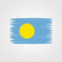 Flag of Palau with brush style vector