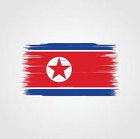 North Korea Flag with brush style vector