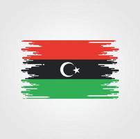 Libya Flag With Watercolor Brush style design vector