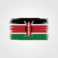 Kenya Flag with brush style vector