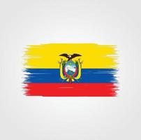 Ecuador Flag with brush style vector