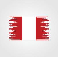 Peru Flag With Watercolor Brush style design vector