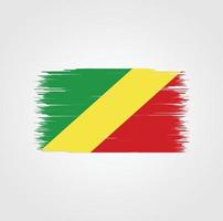 Congo Flag with brush style vector